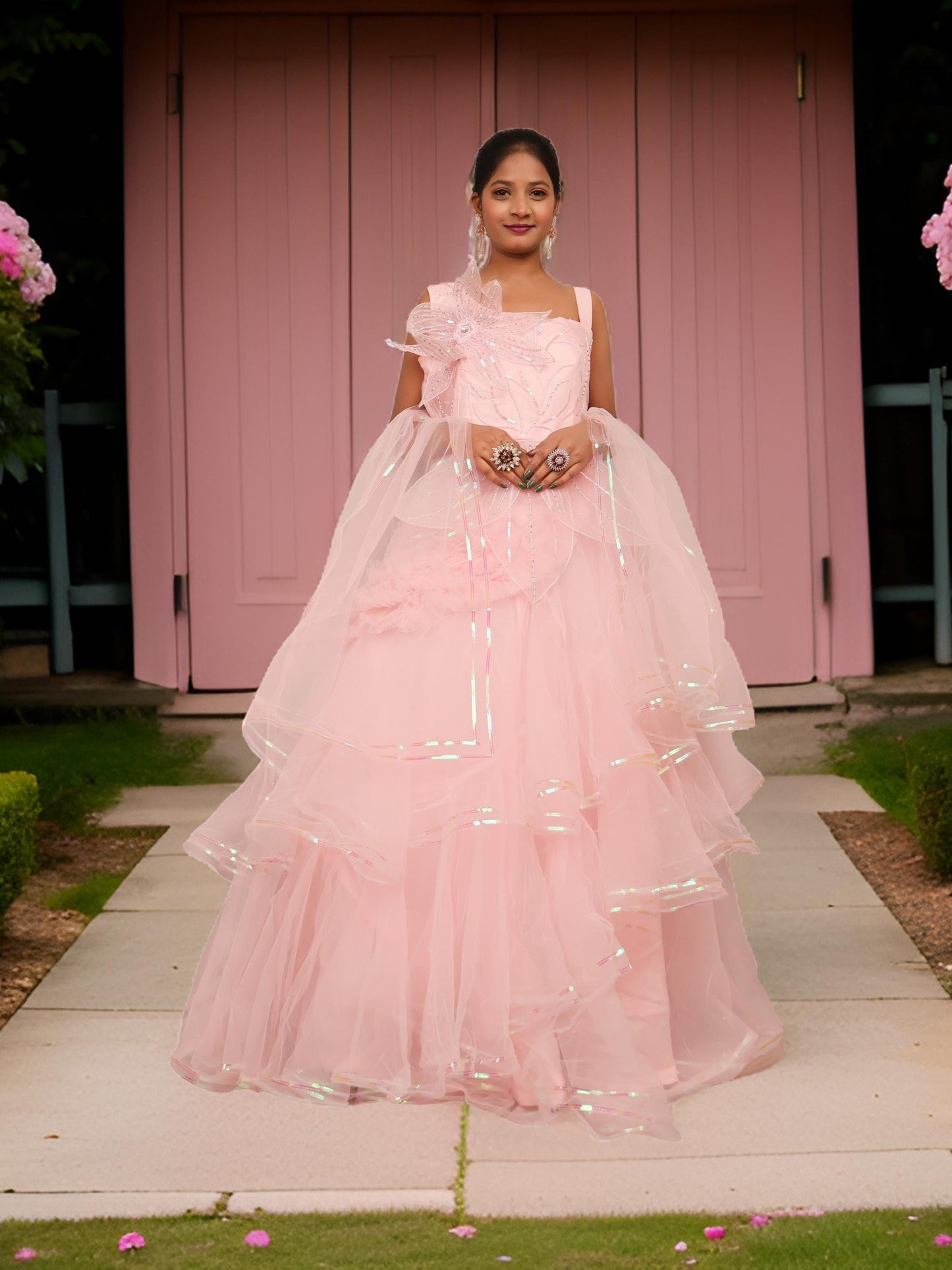 Gown with Beads & Sequin by Shreekama