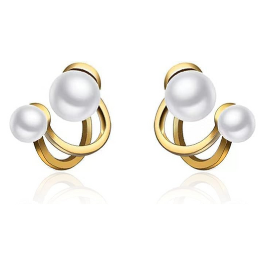 Double Pearl Stud Earring
